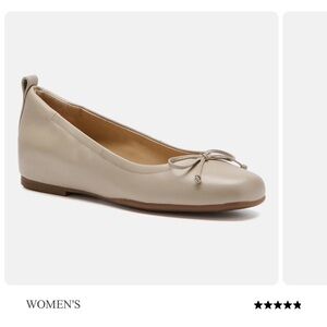 Abeo Beige Women's Flats with Bow Accent